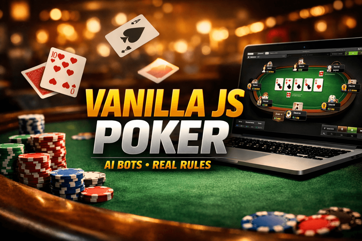 Texas Hold'em Poker with AI Bots: Built With Pure HTML, CSS & JavaScript